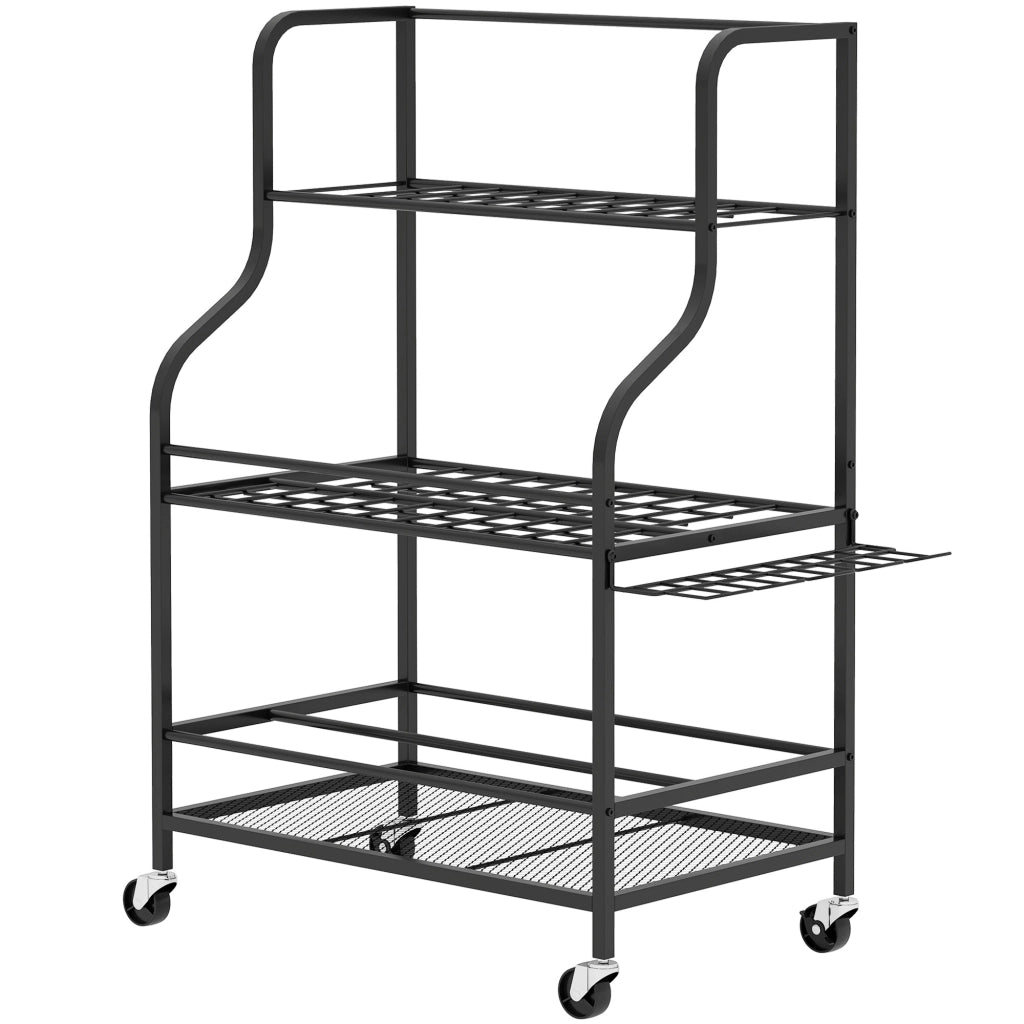 Organizzatore per attrezzi da giardino 3 livelli ¨C zephmum ¨C 77x40x97 cm nero