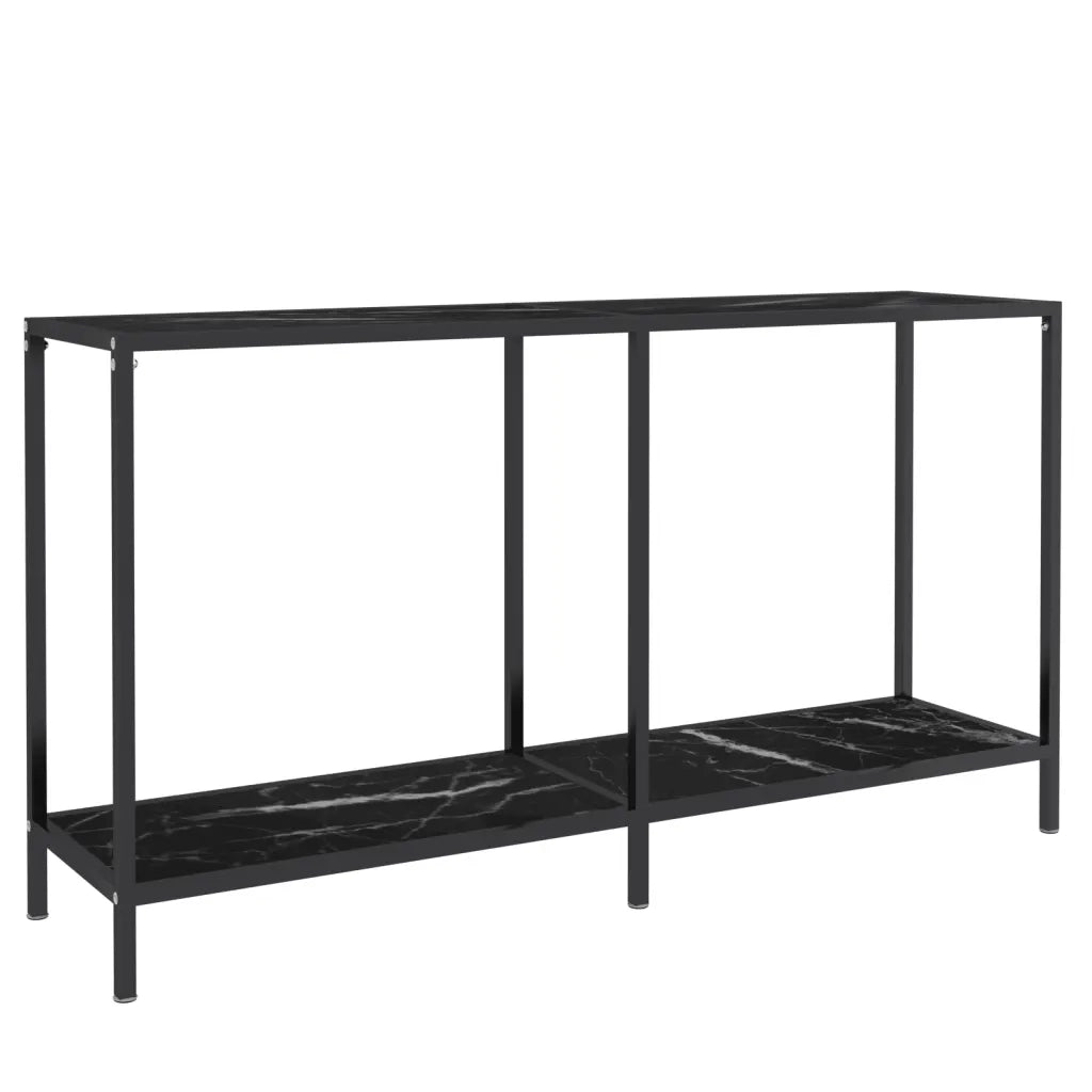 Tavolo Consolle | Tavolo d'Ingresso Nero 140x35x75,5 cm in Vetro Temperato