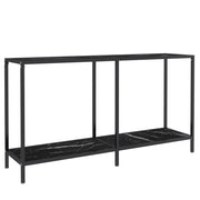 Tavolo Consolle | Tavolo d'Ingresso Nero 140x35x75,5 cm in Vetro Temperato