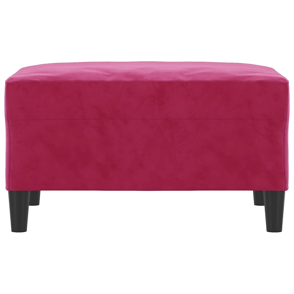 Poggiapiedi Rosso Vino 70x55x41 cm in Velluto