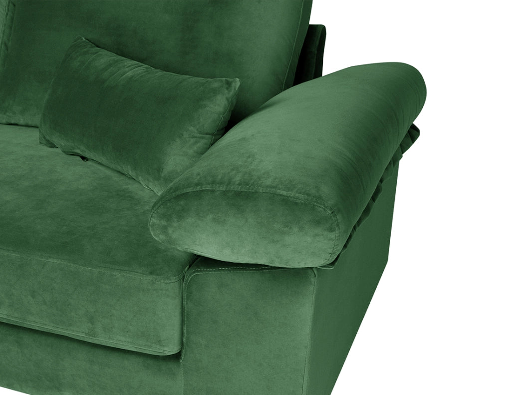 Divano angolare 3 posti con chaise longue sinistra velluto verde scuro - Washington - DI-WA30VLT-CLSX