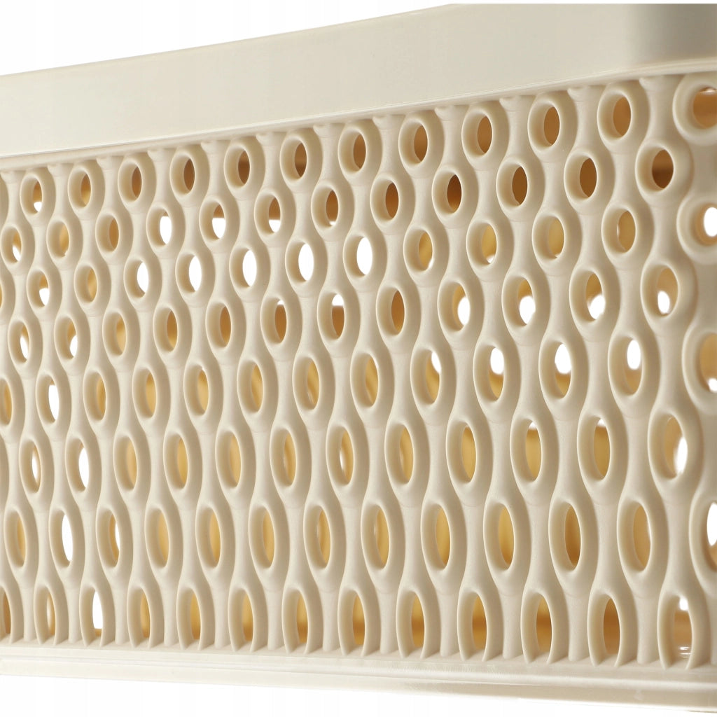 Cestino KADAX con coperchio, contenitore organizer, scatola portaoggetti da 18 litri, beige