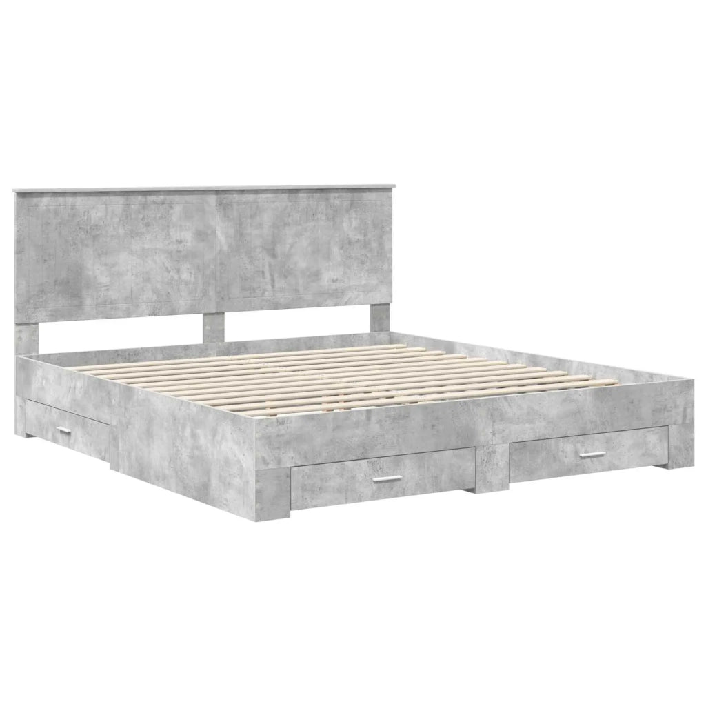 Struttura del letto con testiera Grigio cemento 180 x 200 cm 3411274