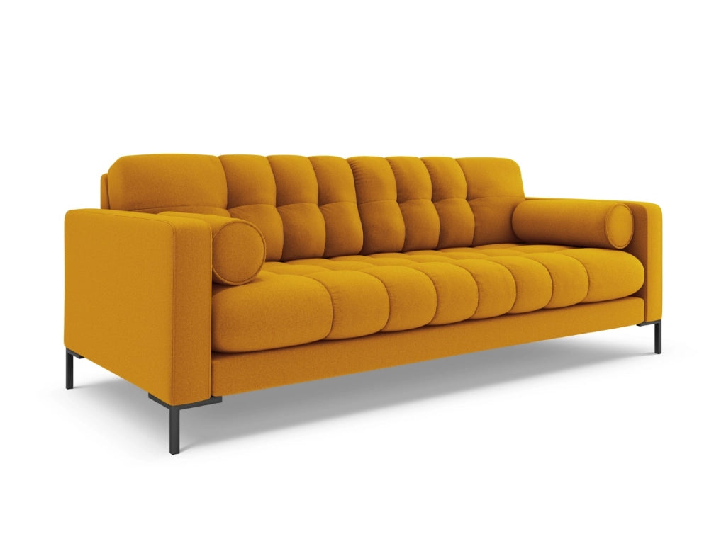 Cosmopolitan Design - Divano "Bali" 4 posti in tessuto strutturato giallo 