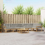 Set di divani da esterno 7 pcs Bianco e Grigio Chiaro