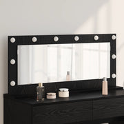 Specchio da toeletta con luci LED Rovere Nero 100x45x18 cm