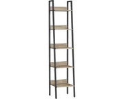 Libreria a 5 Livelli – 170 cm Alto – Cassetto Industriale con Pannelli – Acciaio e Finestra in Legno – Cammello/Bianco – Per Salotto, Camera da Letto, Ufficio o Cucina