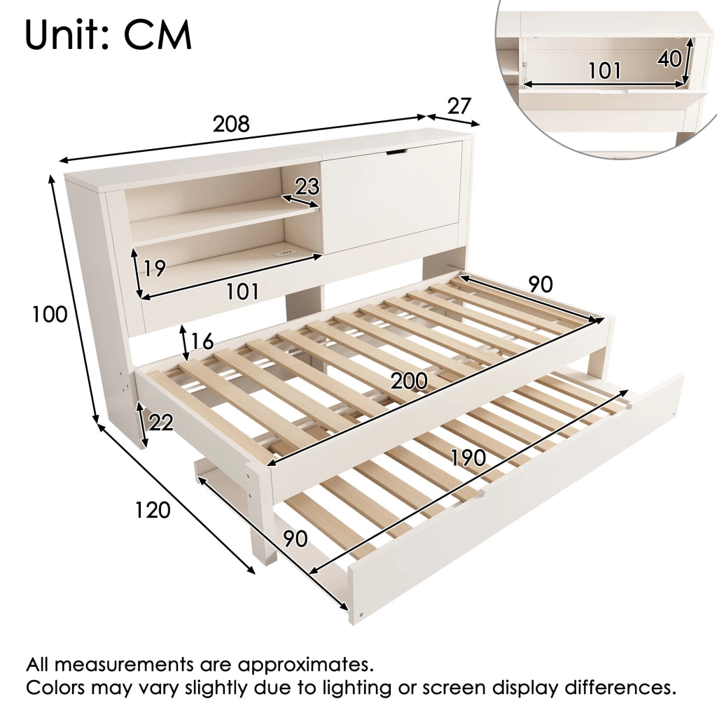 Sofabett con letto estraibile e vano contenitore