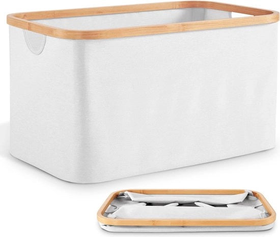 Asciugamano pieghevole, 50 L, tessuto beige, bambù, asciugamano pieghevole, spazio di stoccaggio, asciugamano piatto, asciugamano pieghevole.