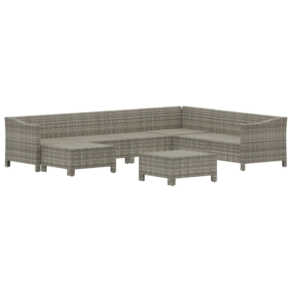 Set Divani da Giardino 8 pz con Cuscini in Polyrattan Grigio 3187297