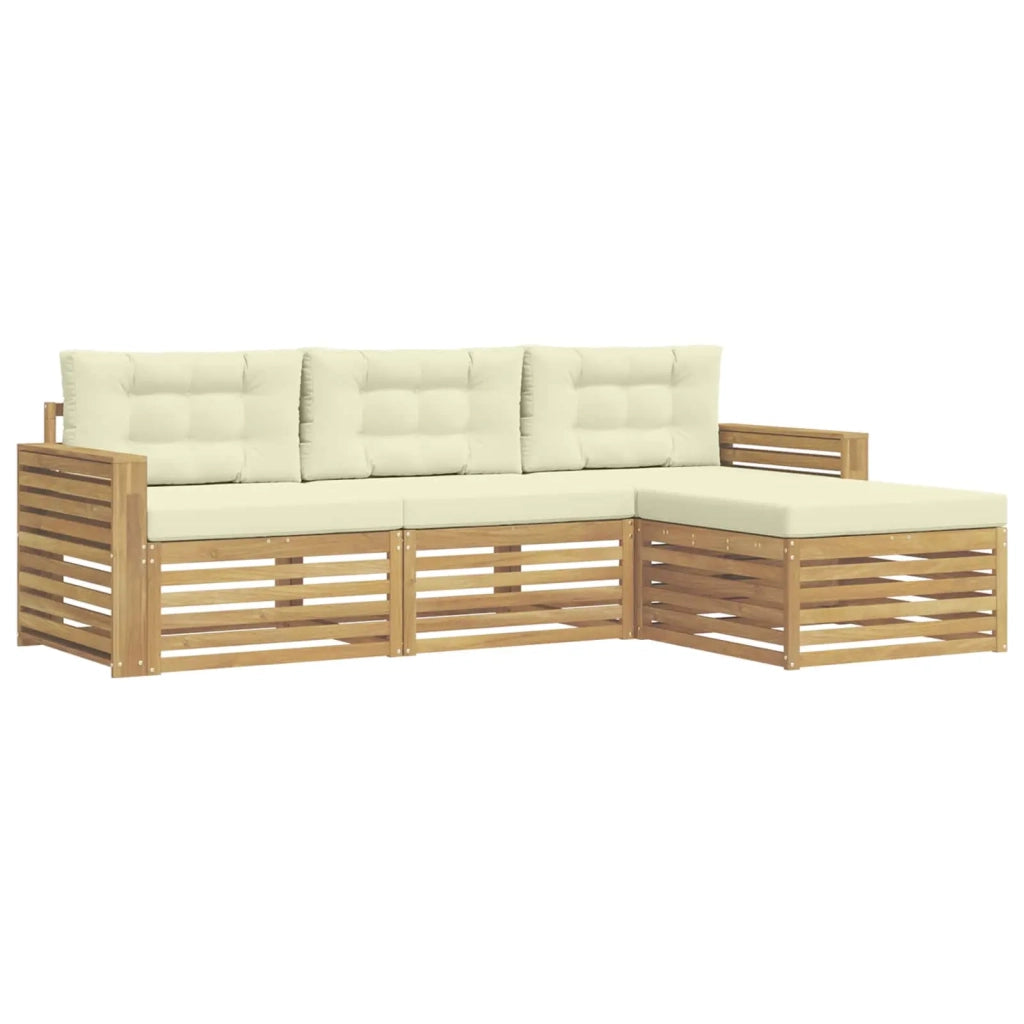 Set di divani da esterno 4 pcs Bianco e Crema 3390290