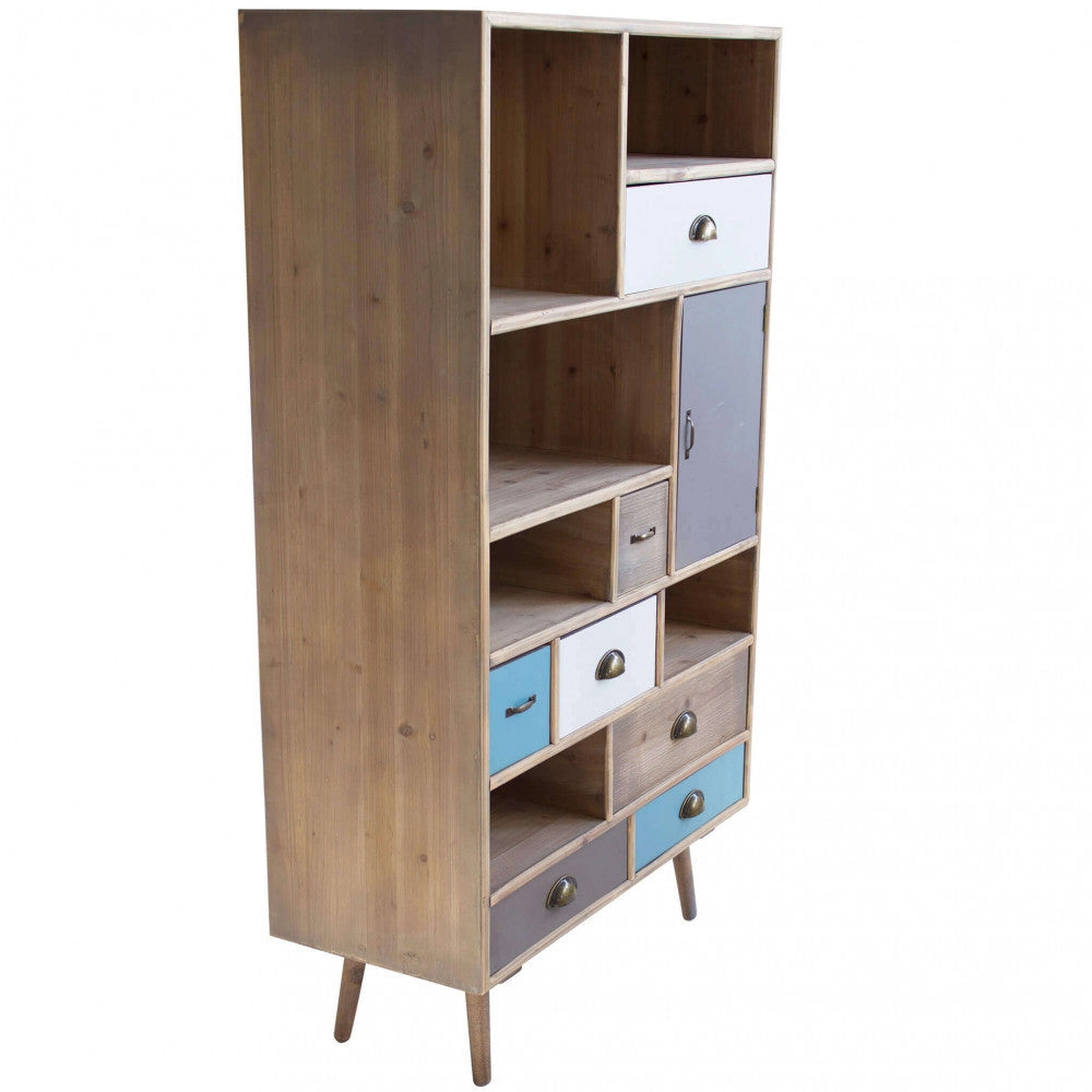 Mobiletto Perth 80x36,5x139 h cm in Legno Multicolor