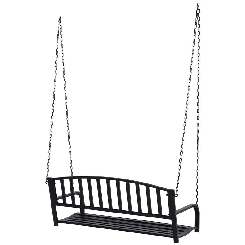 ALTALENA DA GIARDINO A DONDOLO SOSPESO 127 X 60 X 47 CM IN METALLO NERO