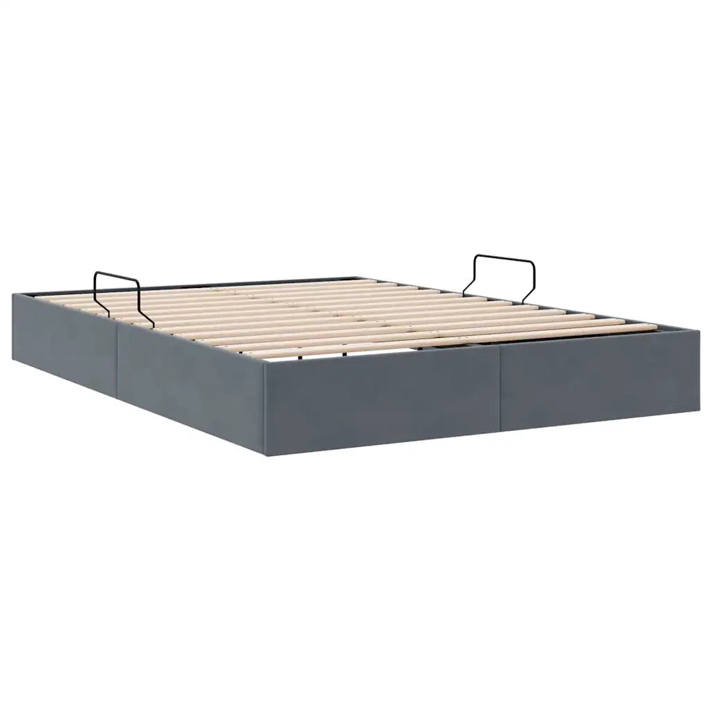 Letto con Contenitore Grigio scuro 153 x 203 cm Velluto 3370137