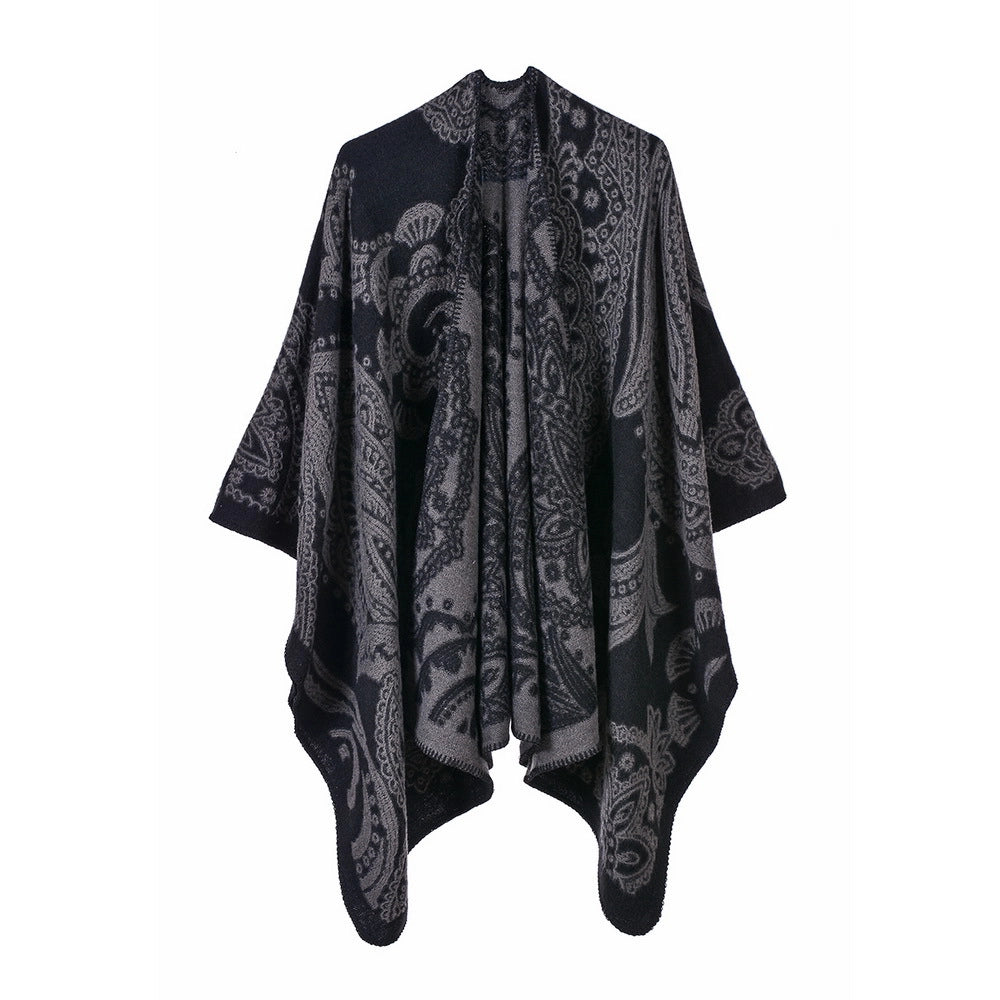 Elegante sciarpa in cashmere da donna per autunno e inverno, scialle e mantello spessi e caldi.