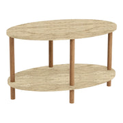Tavolino/consolle ovale 43 x 70 x 44 cm travertino naturale 03_0010829