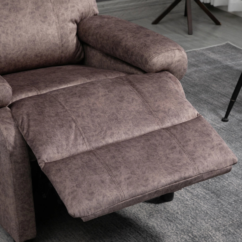 Poltrona Relax Reclinabile Tessuto Velluto Imbottita ¨C Zephmum ¨C Marrone