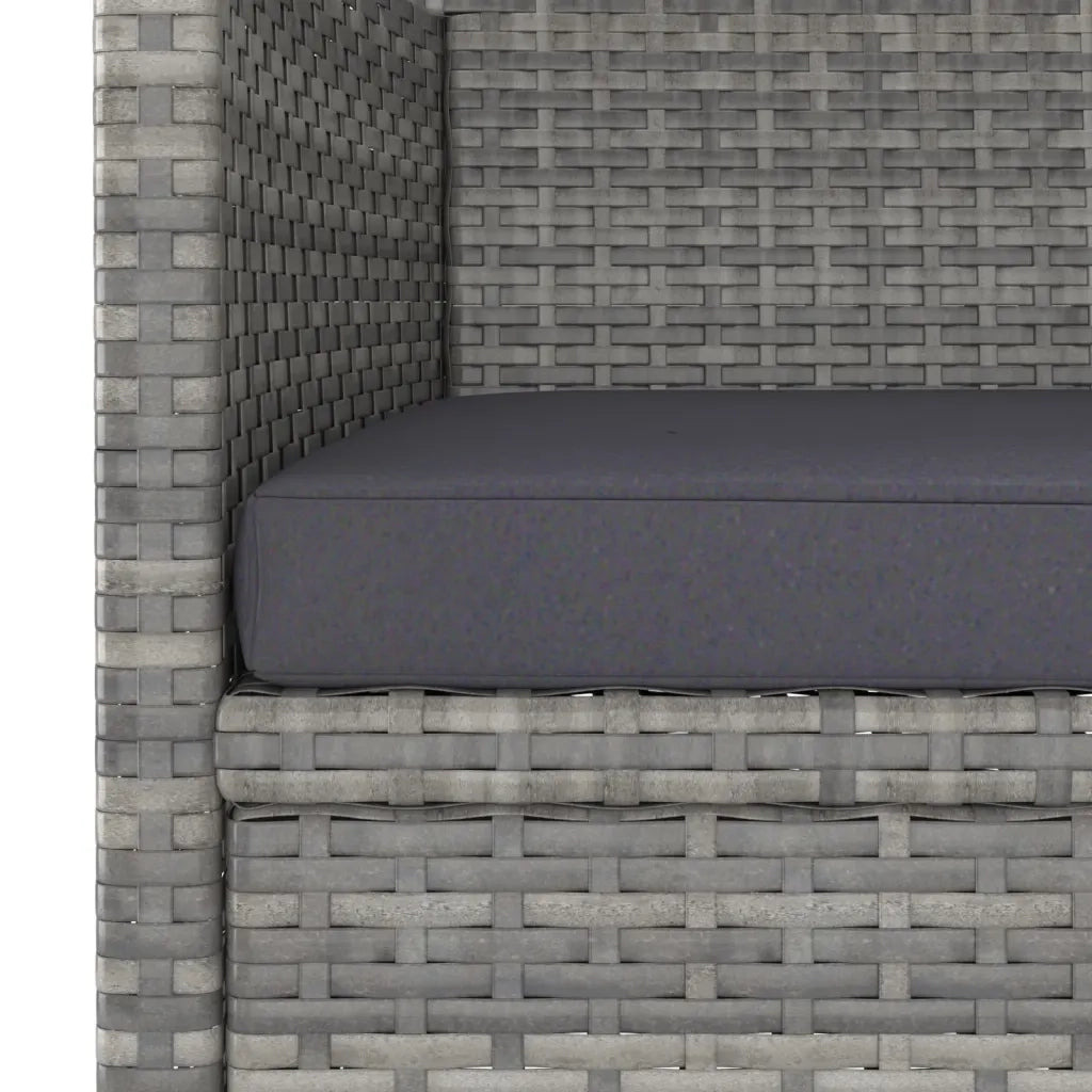 Set Sedie da Giardino con Poggiapiedi 4 pz | Sedie da Esterno in Polyrattan Grigio