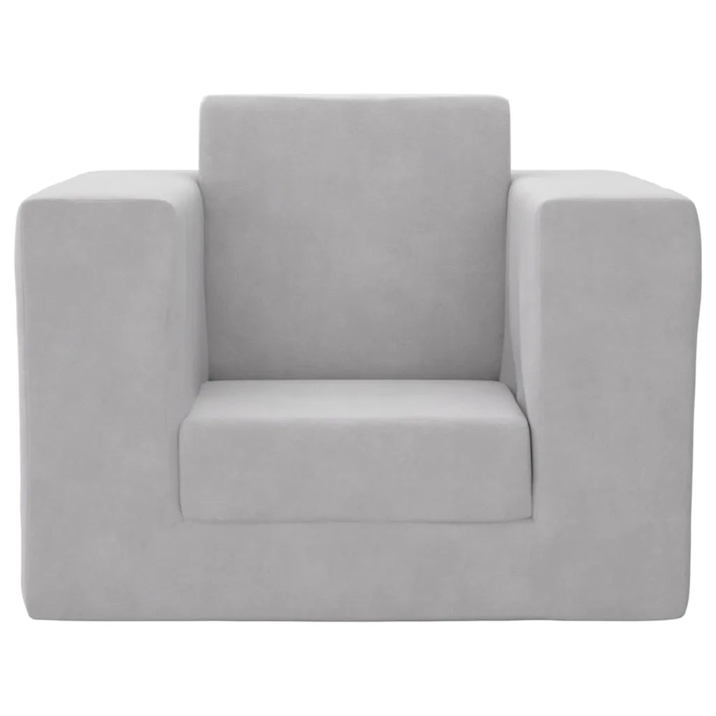 Divano per Bambini | Letto Infantile | Lettino Grigio Chiaro in Morbido Peluche