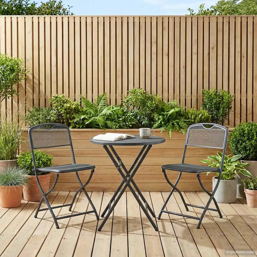 Sedie da giardino 2 pcs Antracite 52,5 x 46 x 82 cm Ferro