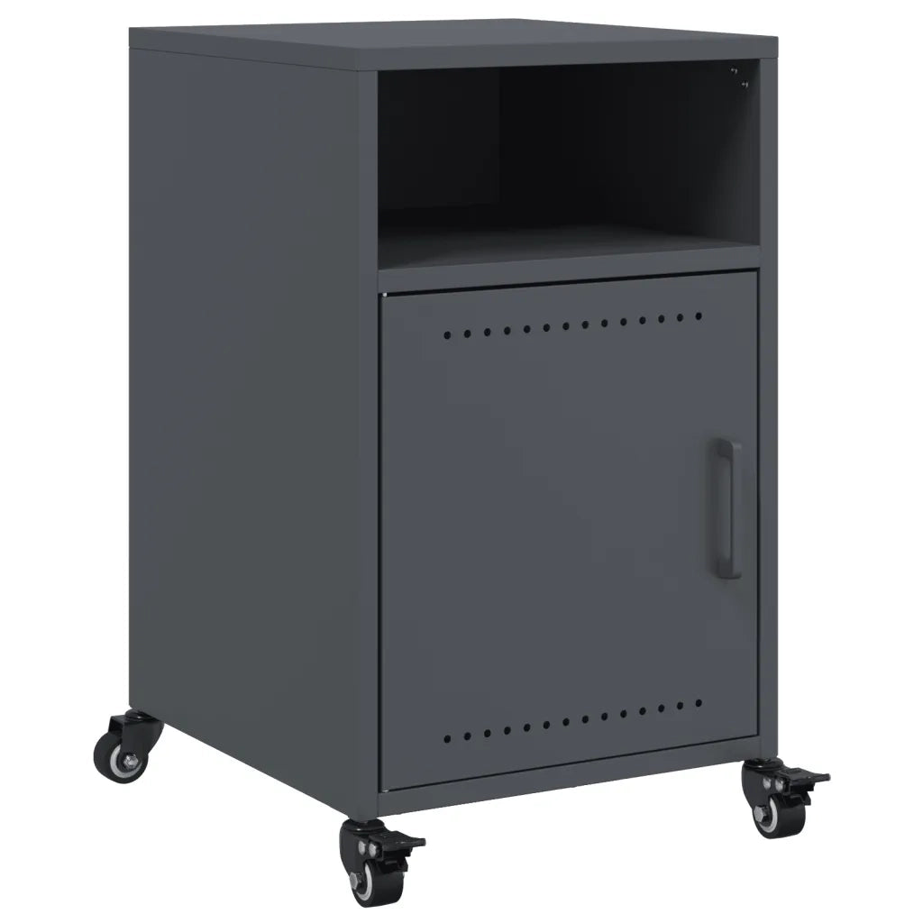 Comodini 2 pz-Set di 2 Tavolino da notte Antracite 36x39x59 cm in Acciaio