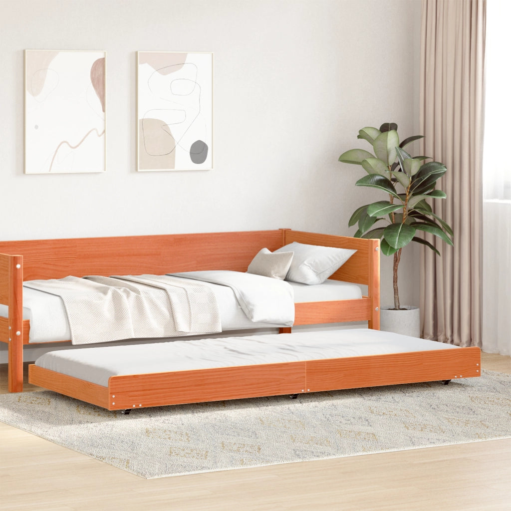 Struttura letto Marrone cerato Legno massello 80 x 200 cm
