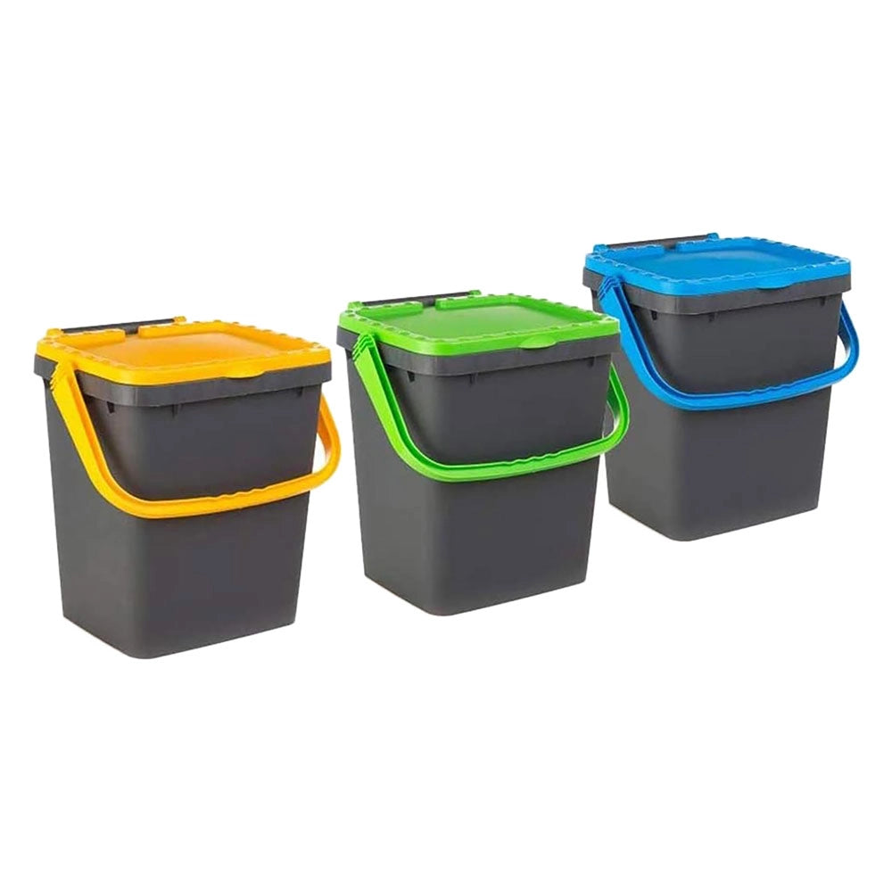 PATTUMIERA PER RACCOLTA DIFFERENZIATA 'ECOPLUS' 50 lt.- cm 43 x 41 x h 54 grigio + coperchio colorato  - ECOPLAST
