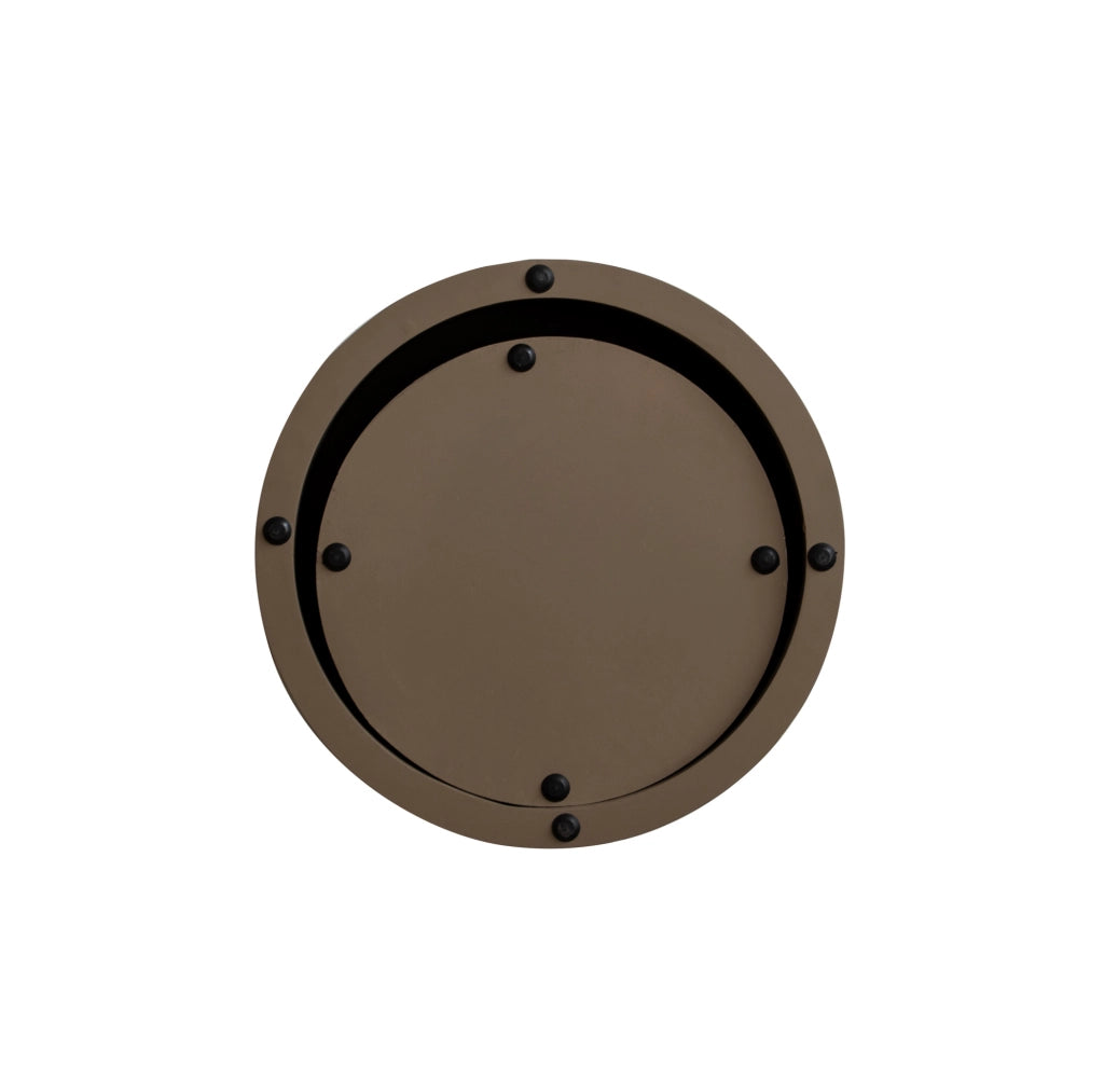 Set di 2 tavolini rotondi 48 e 38 cm legno naturale; MDF impilabili