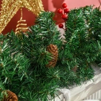 Decorazioni Natalizie, Set 4 Pezzi con 2 Alberelli di Natale Φ40x90 cm, Ghirlanda Natalizia e Corona di Natale
