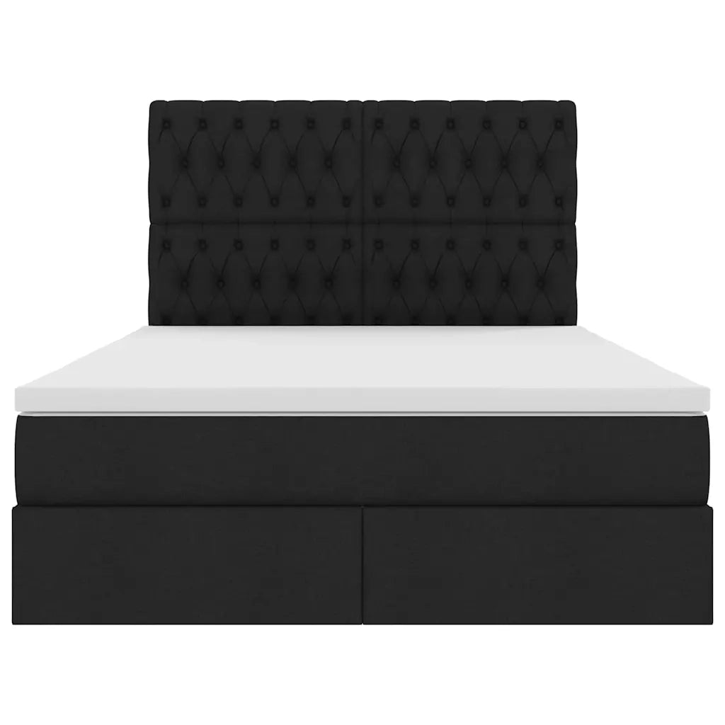 Letto con contenitore e materasso Nero 140 x 200 cm Poliestere