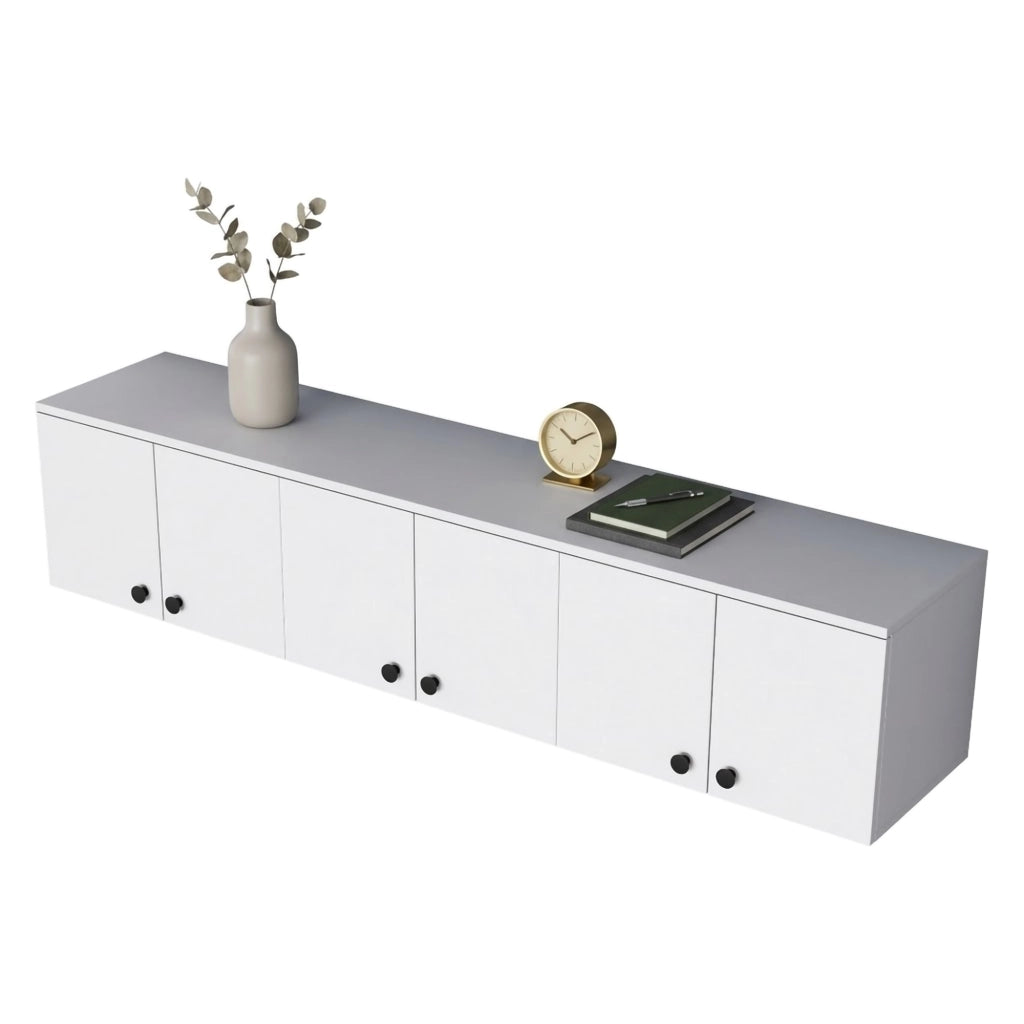 Jelsi, Mobile Pensile 6 Ante, 180x44h cm Bianco
