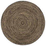 Tappeto Lavorato a Mano in Juta Nero e Marrone 180 cm cod mxl 63764