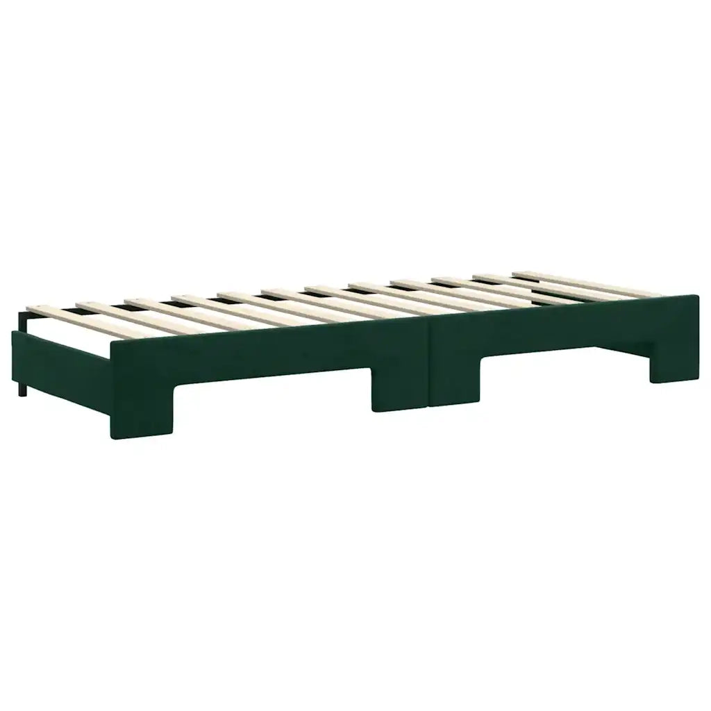 Divano Letto con Letto Estraibile Verde Scuro 80x200cm Velluto 3197766