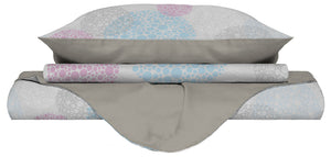 Copripiumino 1 Piazza e Mezzo con Stampa sul Sacco e Federe Doubleface Molecole