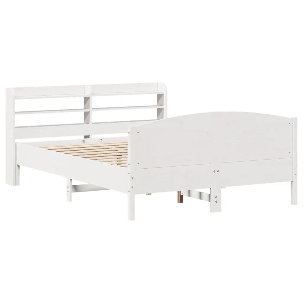Letto senza Materasso-Struttura Letto Bianco 120x200 cm Legno Massello di Pino 996056