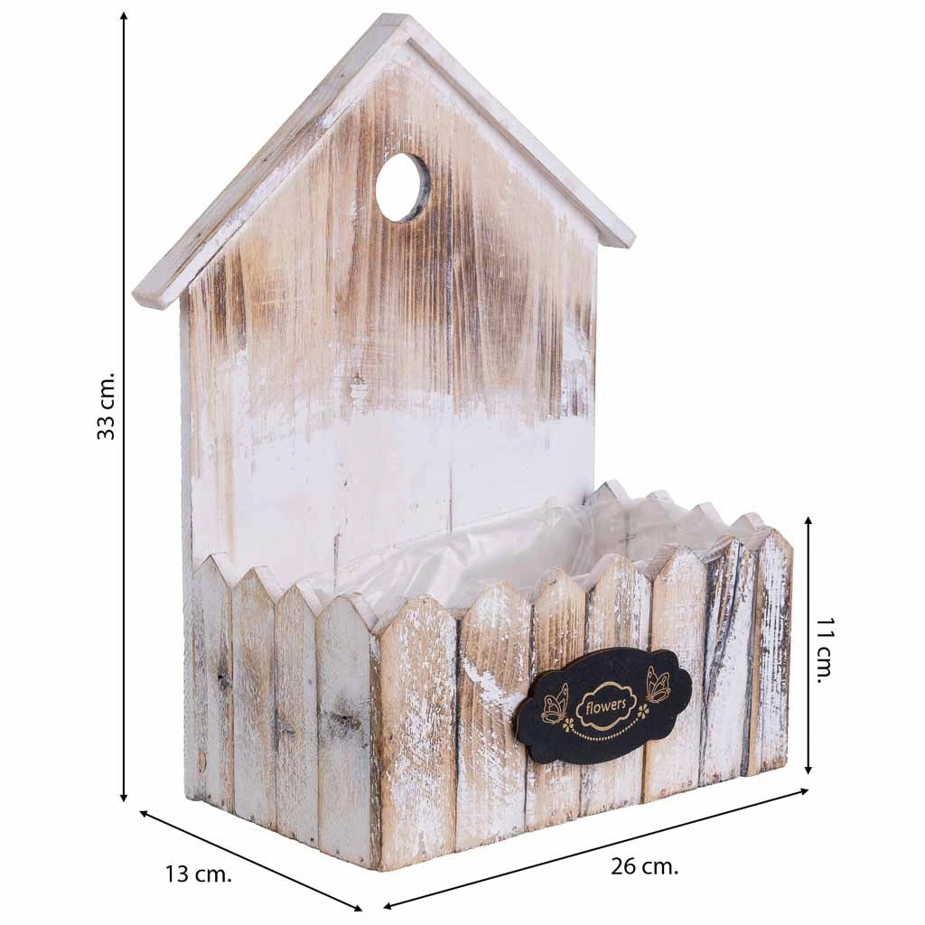 Supporto per fioriera quadrato in legno 26x13x33/11H cm