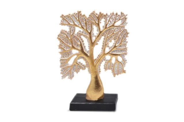 Albero Decorazione Casa in Resina Oro 23 cm