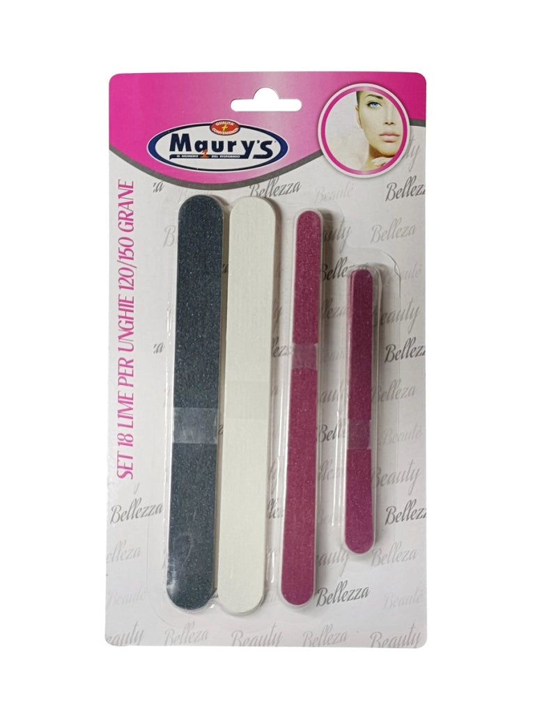MAURY'S SET DI 18 LIME PER UNGHIE CON GRANA 120/150