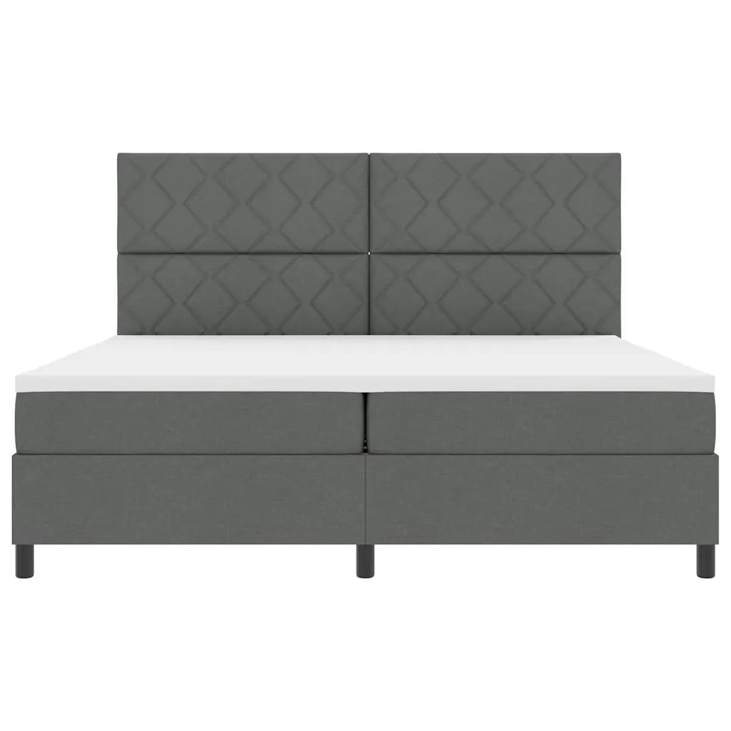 Letto a molle con materasso Grigio scuro 200 x 200 cm Tessuto 3339491