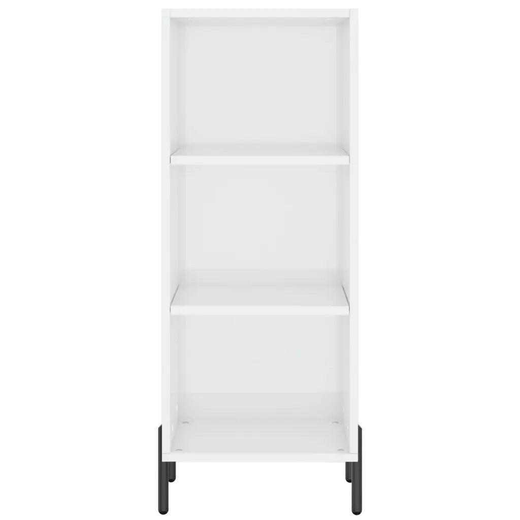 Credenza Bianco Lucido 34,5x32,5x90 cm in Legno Multistrato 828742