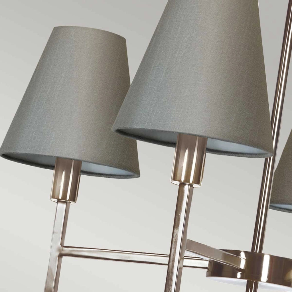 Lampadario Lucerne con paralumi nichel spazzolato 4xE14 Elstead