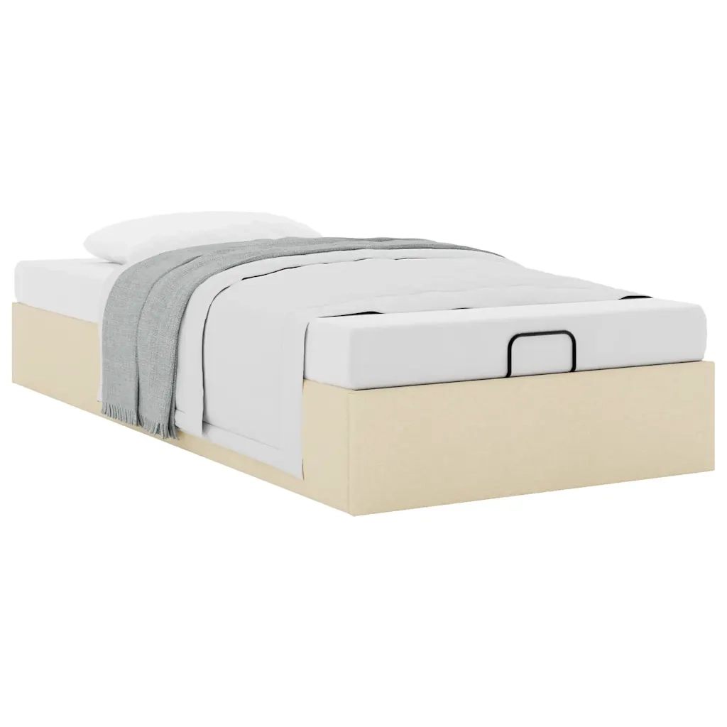 vidaXL Struttura Letto Pouf senza Materasso Crema 90x190 cm in Tessuto