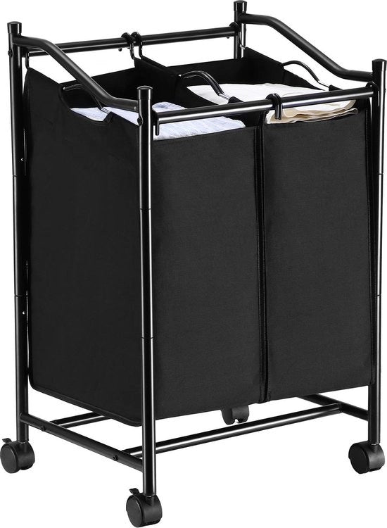 Sistema di Lavaggio 2 Cestelli - 90 L Nero Ripiegabile - Lavastoviglie - Cestelli da Lavaggio