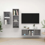 Set Porta TV 3 pz Grigio Cemento in Truciolato  cod mxl 20809