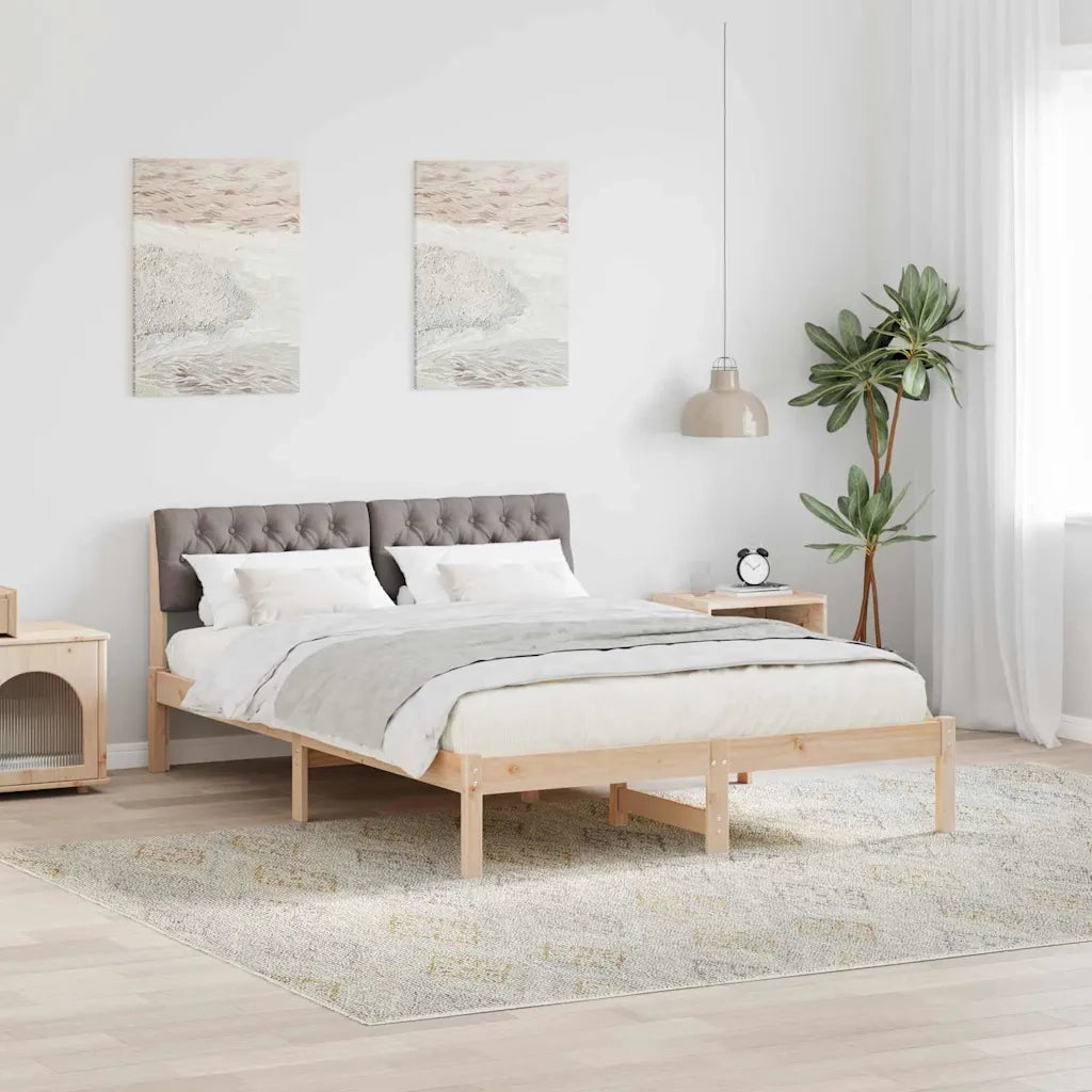 Struttura del Letto con testiera Marrone e taupe 150 x 200 cm