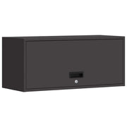 Elegante armadio a muro moderno per garage 80 x 33 x 35 cm acciaio nero 02_0052849