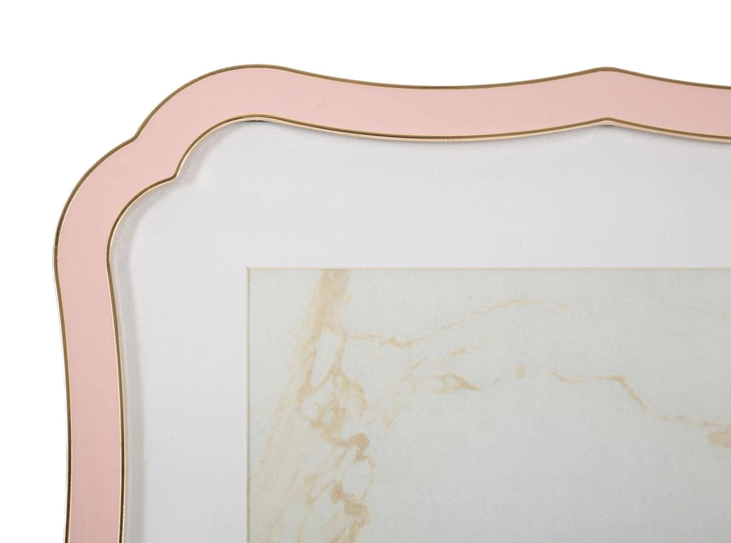 Cornice Margot Rosa 22,1x1,4x27,2 cm in Zinco e Vetro Rosa e Oro