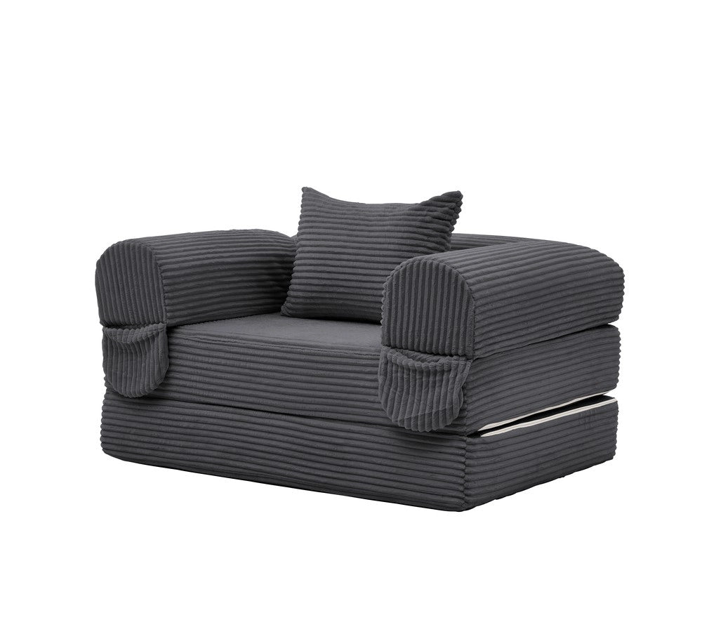 Divano letto singolo ¨C Minimal ¨C Tessuto cord, salvaspazio