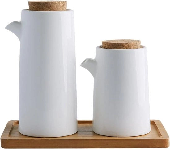 Set di dispenser in vetro per oli extravergine d'oliva, salsa di soia, aceto e erbe liquide per la cucina