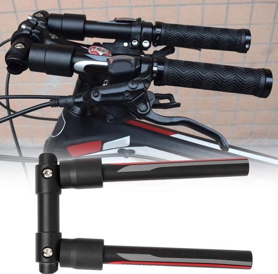 Stabilizzatore da bicicletta pieghevole - Manubrio pieghevole per bicicletta - Risparmio di spazio - Apertura rapida - 560 mm di lunghezza - Rosso